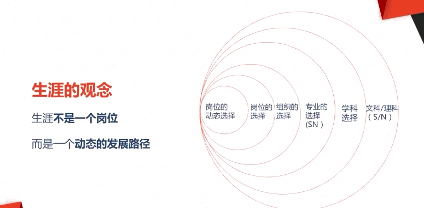 生涯的观念 生涯不是一个岗位 而是一个动态的发展路径